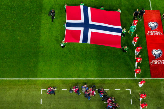 Norway enter the pitch