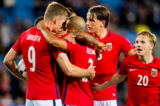 Alexander Sørloth, Haitam Aleesami, Sander Berge and Mats