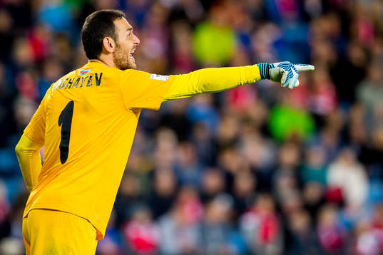 Goalkeeper Kamran Agayev of Azerbaijan