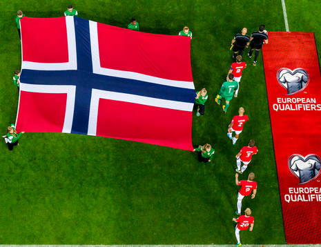 Norway enter the pitch