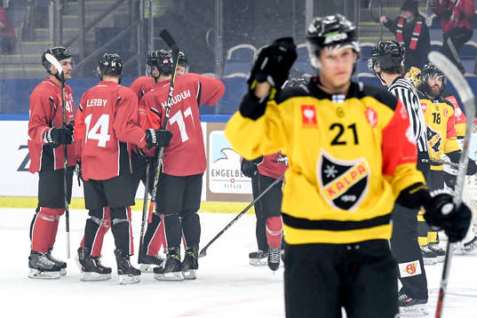 Johan Olofsson celebrates with his teammates