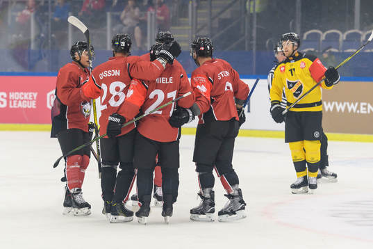 Malmö Redhawks players celebrates
