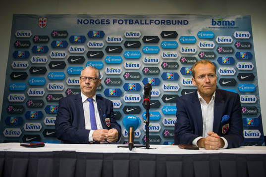 Lars Lagerbäck, head coach of Norway and Svein Graff,