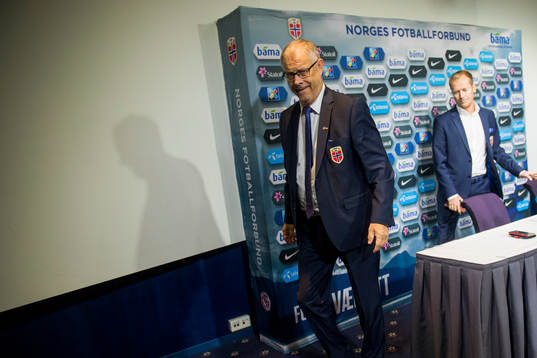 Lars Lagerbäck, head coach of Norway and Svein Graff,