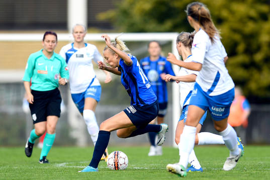 Synne Sofie Kinden Jensen of Stabaek and Maja Maria Staubo