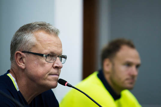 Förbundskapten Janne Andersson och Andreas Granqvist