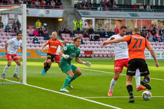 Goalkeeper Håvar Grøntvedt Jensen of Fredrikstad and