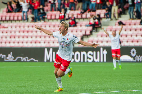 Filip Johansen Westgård of Fredrikstad celebrates