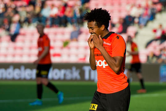 Senai Eyob Hagos of Åsane reacts