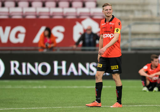 Erik Andre Huseklepp of Åsane looks dejected