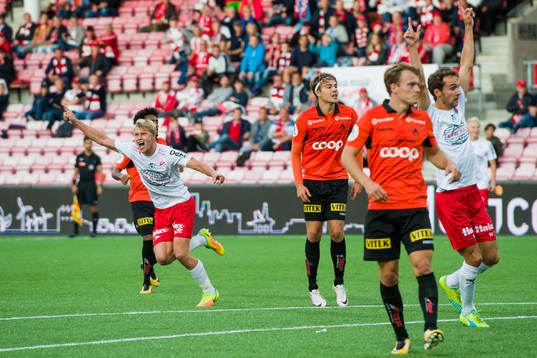 Filip Johansen Westgård of Fredrikstad celebrates