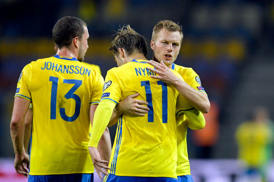 Sveriges Jakob Johansson, Christoffer Nyman och Sebastian