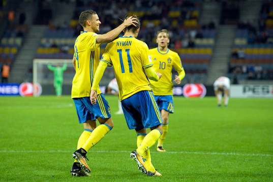 Sveriges Marcus Berg, Christoffer Nyman och Emil Forsberg