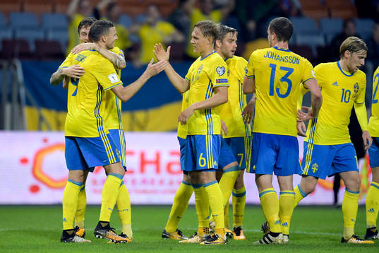 Sveriges Marcus Berg, Victor Nilsson Lindelöf och Ludwig