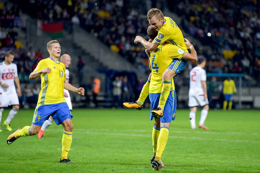 Sveriges Viktor Claesson, Sebastian Larsson och Andreas