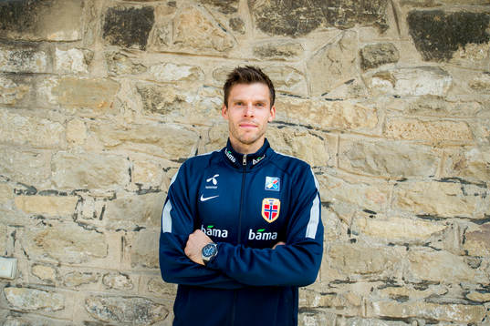 Norway's goalkeeper Rune Almenning Jarstein  poses for a