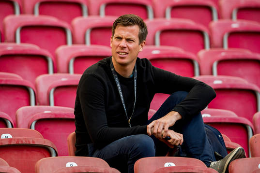 Jesper Mathisen, TV 2 pundit, in the stands