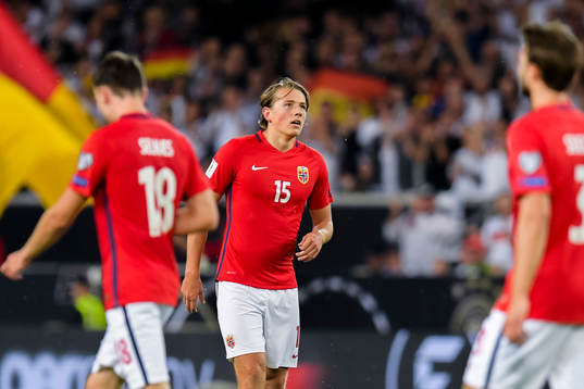Sander Berge of Norway looks dejected