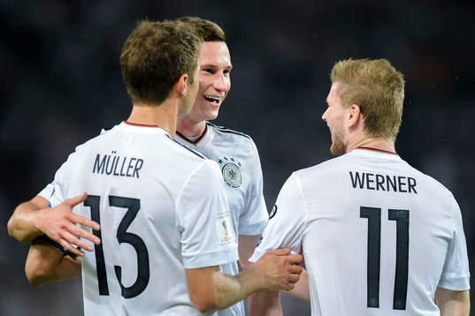 Thomas Müller, Julian Draxler and Timo Werner of Germany