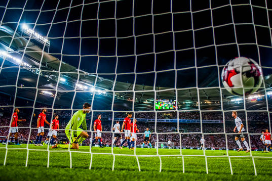 goalkeeper Rune Almenning Jarstein of Norway looks dejected