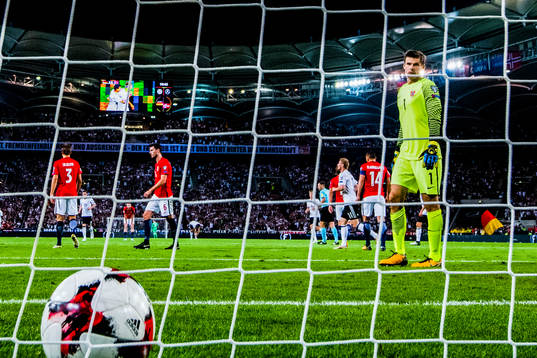 goalkeeper Rune Almenning Jarstein of Norway looks dejected