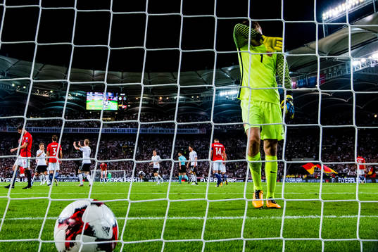 goalkeeper Rune Almenning Jarstein of Norway looks dejected