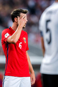 Håvard Nordtveit of Norway looks dejected