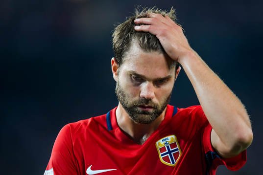 Jørgen Skjelvik of Norway looks dejected