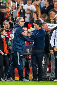 Lars Lagerbäck, head coach of Norway, and Joachim Löw,