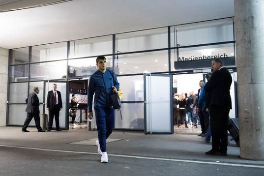 Mohamed Elyounoussi of Norway leaves the arena