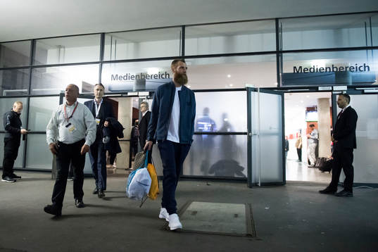 Jo Inge Berget of Norway leaves the arena