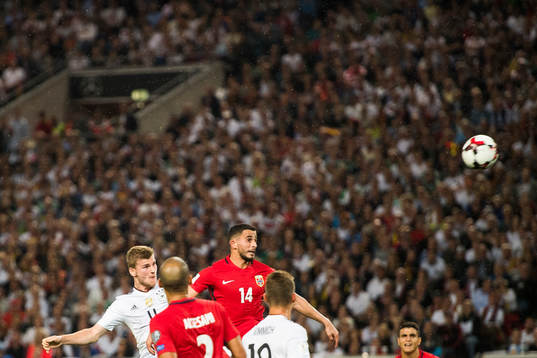 Timo Werner of Germany and Omar Elabdellaoui of Norway