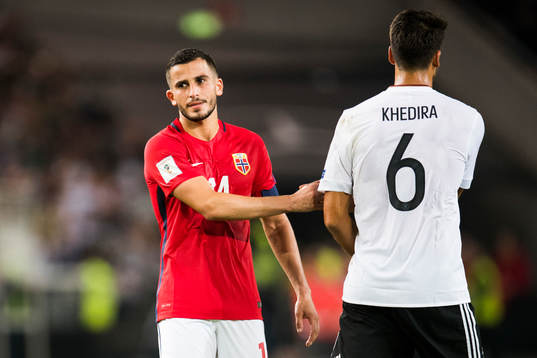Omar Elabdellaoui of Norway and Sami Khedira of Germany
