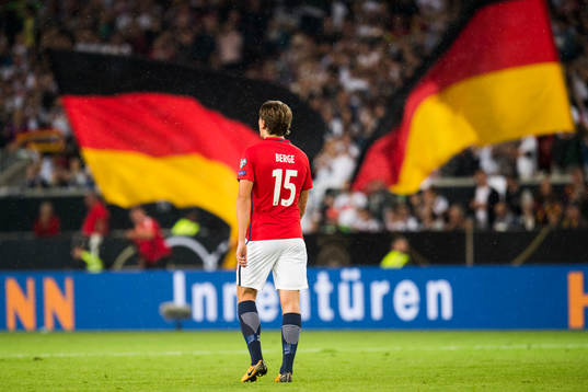 Sander Berge of Norway looks dejected