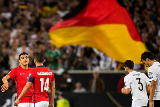 Mohamed Elyounoussi and Omar Elabdellaoui of Norway