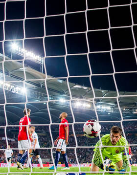 Norway's goalkeeper Rune Almenning Jarstein looks dejected