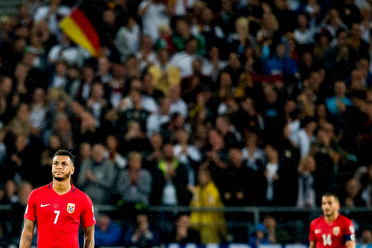 Joshua King of Norway looks dejected