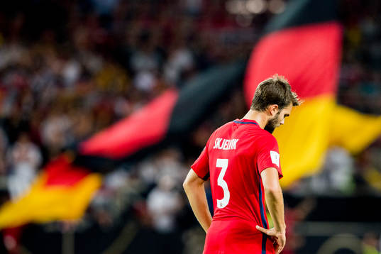 Jørgen Skjelvik of Norway looks dejected