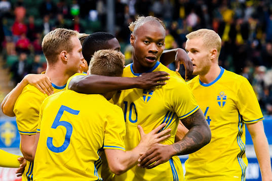 Sveriges Carlos Strandberg jublar