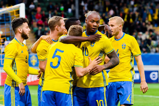Sveriges Carlos Strandberg jublar