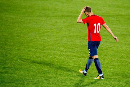 Martin Ødegaard of Norway looks dejected