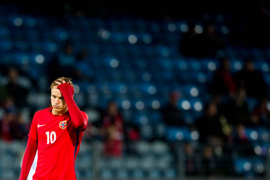 Martin Ødegaard of Norway looks dejected