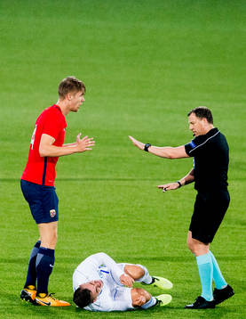 Kristoffer Ajer of Norway, Maxim Plakushchenko of Israel