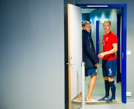 Martin Ødegaard and Andreas Hanche-Olsen of Norway
