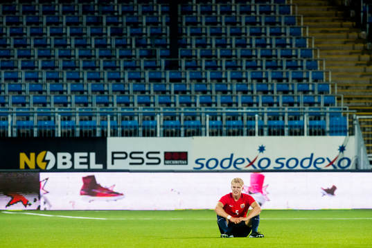 Andreas Hanche-Olsen of Norway looks dejected