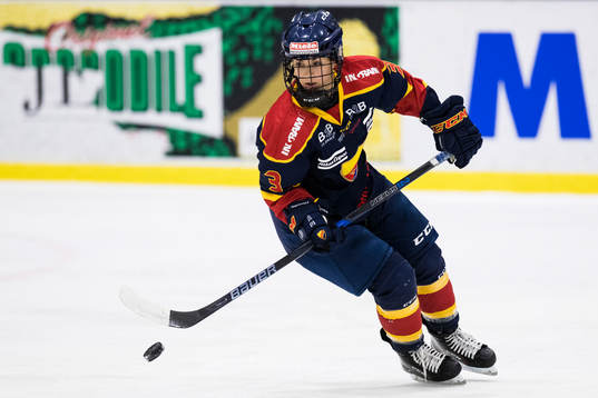 Djurgårdens Tori Hickel med pucken