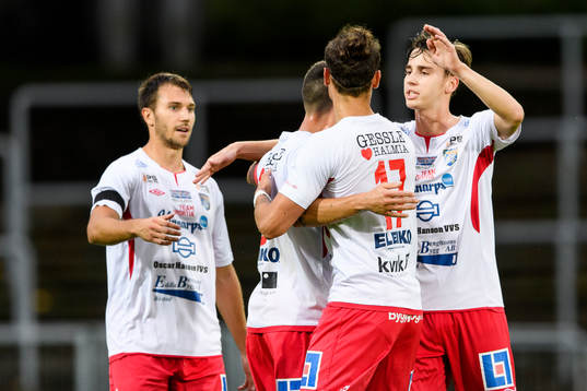 Halmias spelare jublar