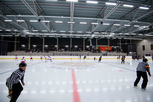 Generell vy av interiören i Angered Arenas ishall