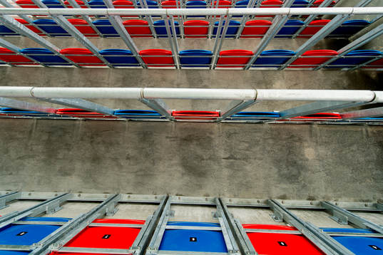 Seats in stand at Vålerenga kultur- og idrettspark