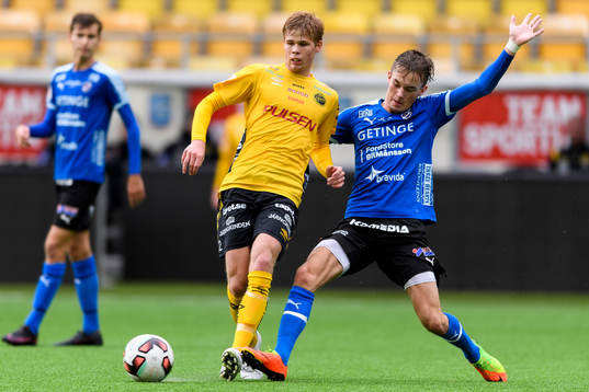 Elfsborgs Anton Thorsson och Halmstads Alexander Johansson